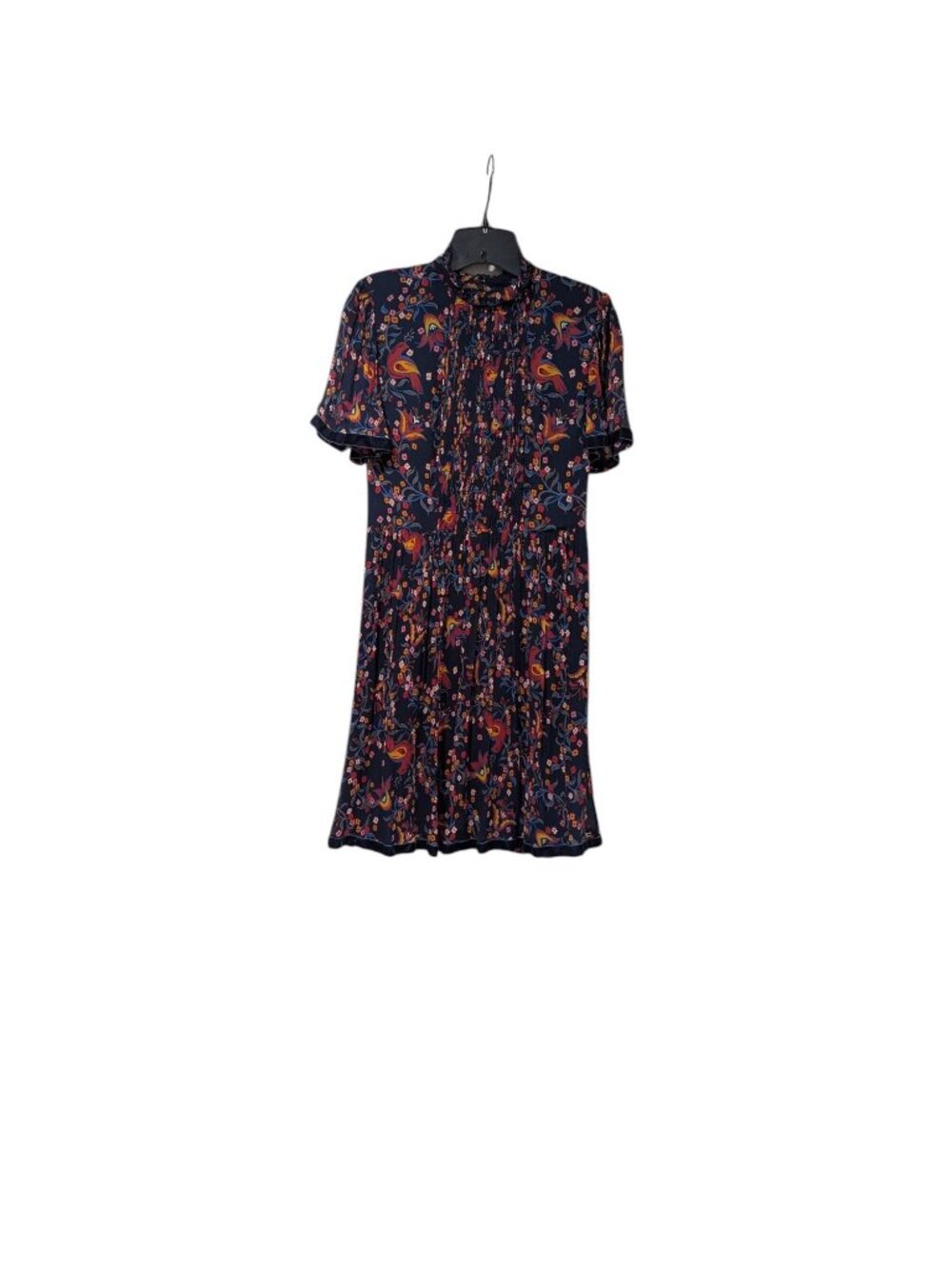 Tommy Hilfiger Multicolored Floral Ruffle Detailed Mock Neck Dress Romantic Sz 6